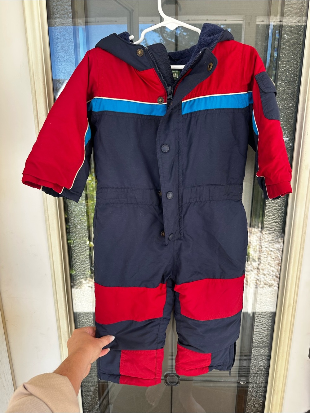 Vintage 90s L.L. Bean Kids Colorblock Snowsuit - Navy & Red
